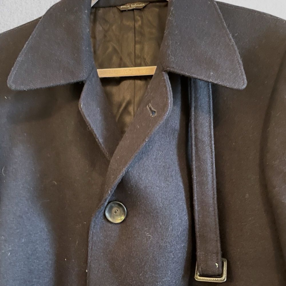 Vintage Pierre Balmain navy wool military coat - Picture 3 of 13